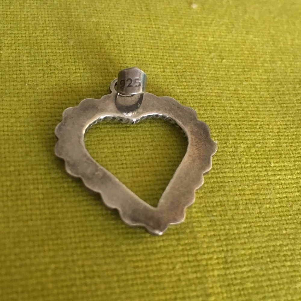 Vintage 925 Sterling silver heart pendant - Picture 3 of 4